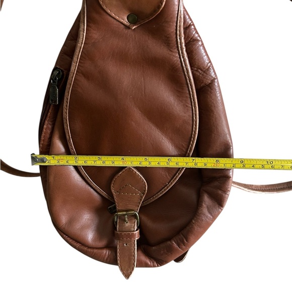 Hidesign vintage leather, preppy Y2K style Boho chic mini backpack - Picture 5 of 9